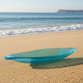 Turquoise Hand-Crafted Oval Shaped Glass Bowl